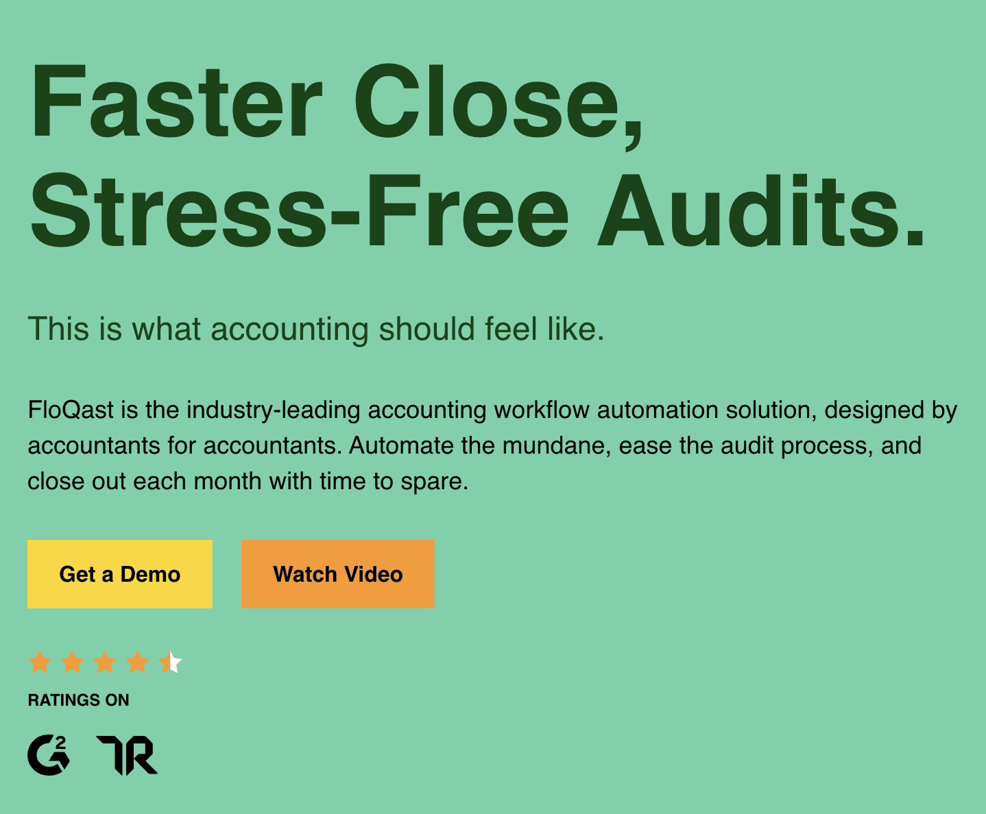 FloQast homepage 2023 — the starting point of our audit